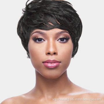 Glueless Short Cheap Wholesale Vendors Brazilian Natural Pixie Cut 10A Wig For Black Women 100% Natural Raw Human Hair Wigs